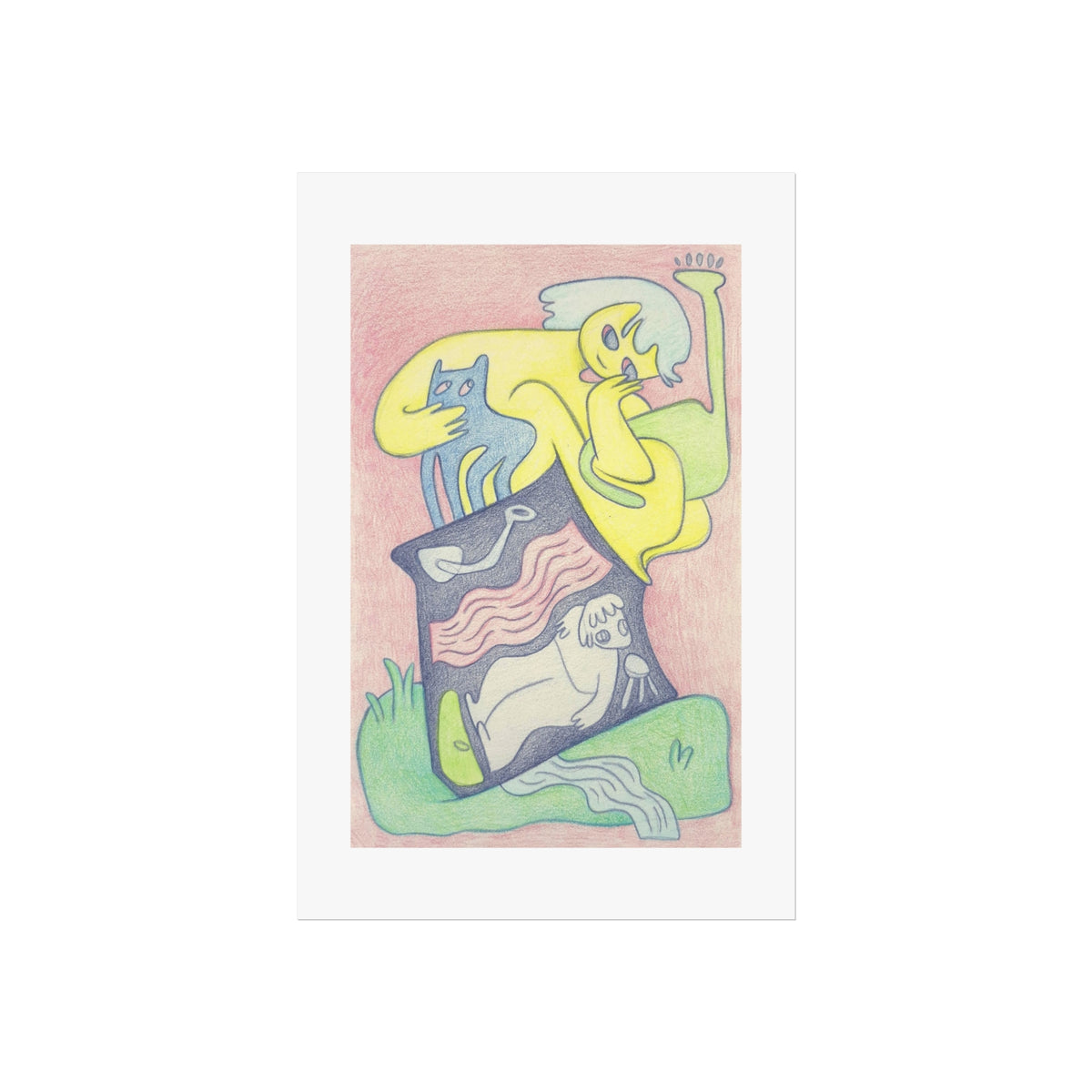 Small House - Fine Art Colored Pencil Illustration Print